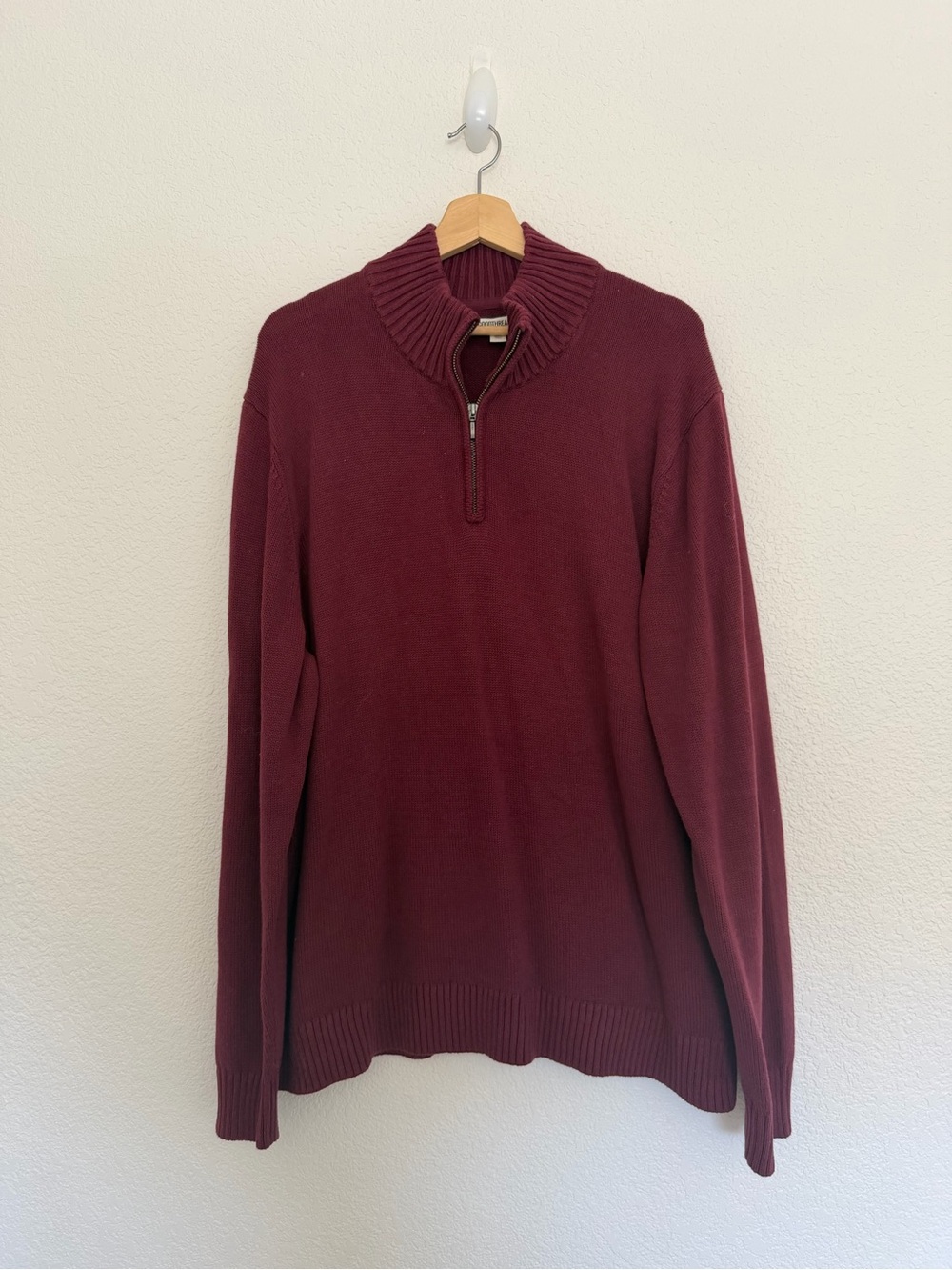 Men's Quarter-Zip Sweater in Burgundy